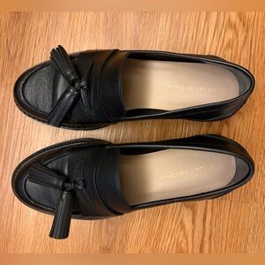 Stuart Weitzman Black Tassel Loafers